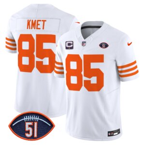 Cole Kmet #85 Chicago Bears CHI Dick Butkus Patch Throwback Vapor Limited Jersey - All Stitched