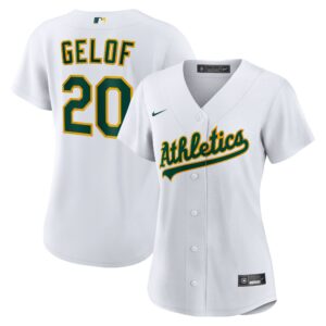 Women's Athletics Zack Gelof #20 White Home Replica Jersey
