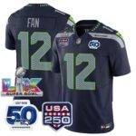 12th Fan #12 Seattle Seahawks Super Bowl LX 250th Patch Vapor Limited Game Jersey - All Stitched