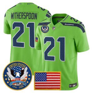 Devon Witherspoon #21 Seattle Seahawks United States 250th Anniversary Patch Vapor Limited Jersey - All Stitched