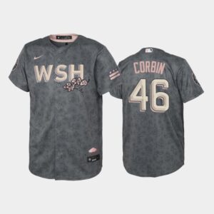 Men's #46 Patrick Corbin 2022 City Connect Washington Nationals Bloom Gray Jersey