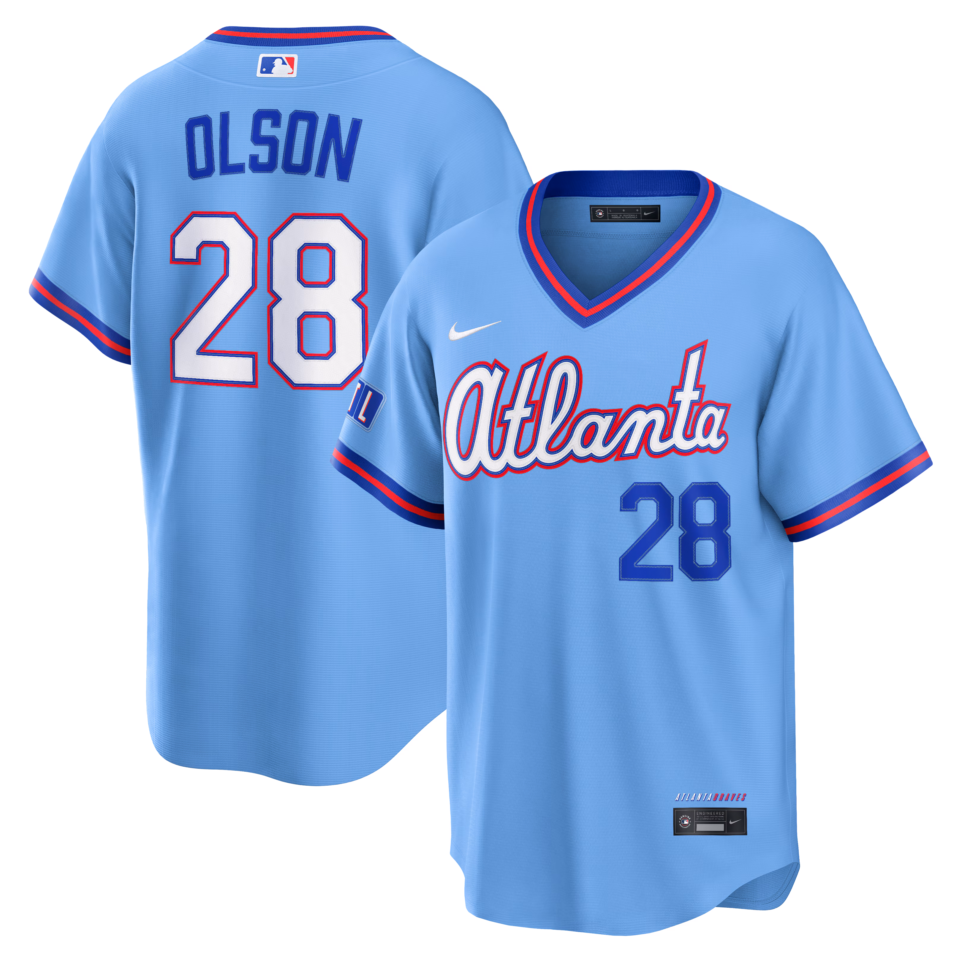 Atlanta Braves Matt Olson #28 Powder Blue 2026 City Connect Stadium Jersey