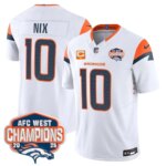 Bo Nix #10 Denver Broncos DEN AFC West Champions Patch Vapor Limited Jersey V2 - All Stitched