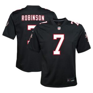Youth Atlanta Falcons Bijan Robinson #7 Black Game Jersey