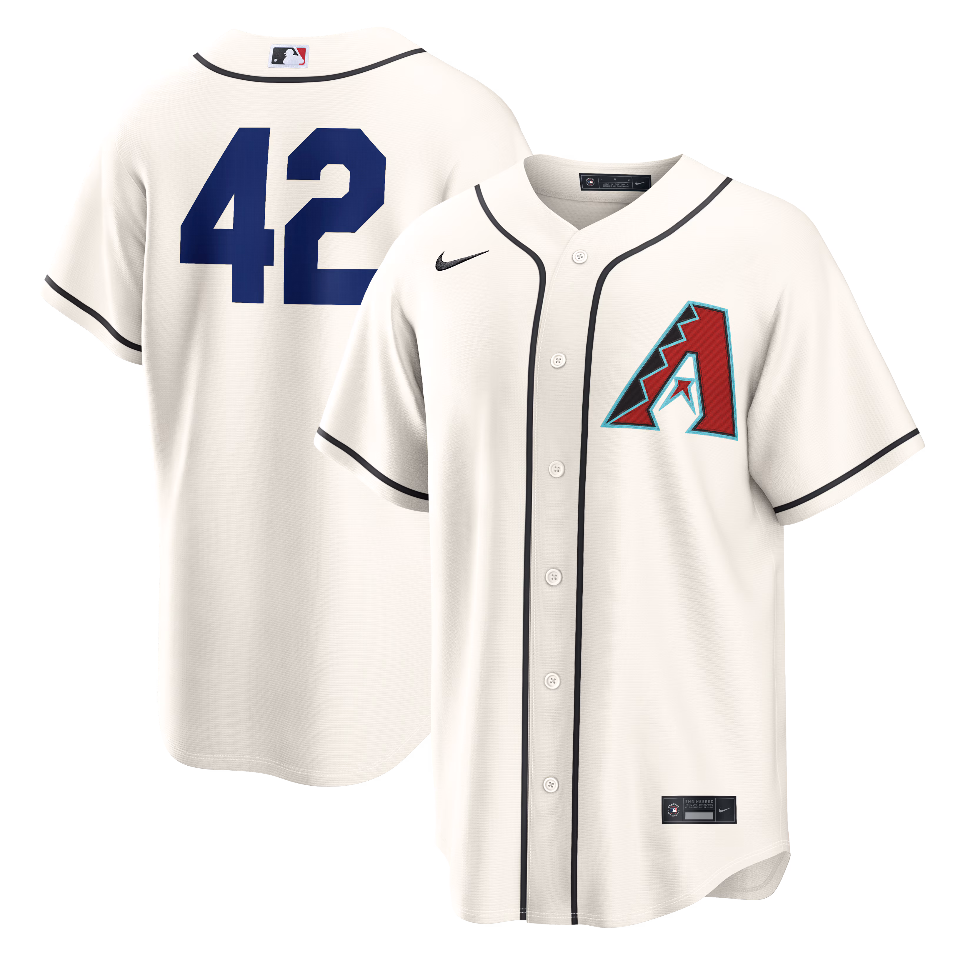 Men's Arizona Diamondbacks Cream Home 2026 Jackie Robinson Day Replica Jersey