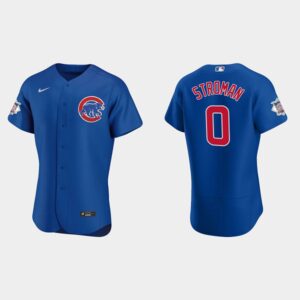 Men's Chicago Cubs #0 Marcus Stroman Royal Alternate Flex Base Jersey