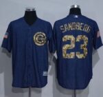 Chicago Cubs #23 Ryne Sandberg Denim Blue Salute to Service Stitched Jersey