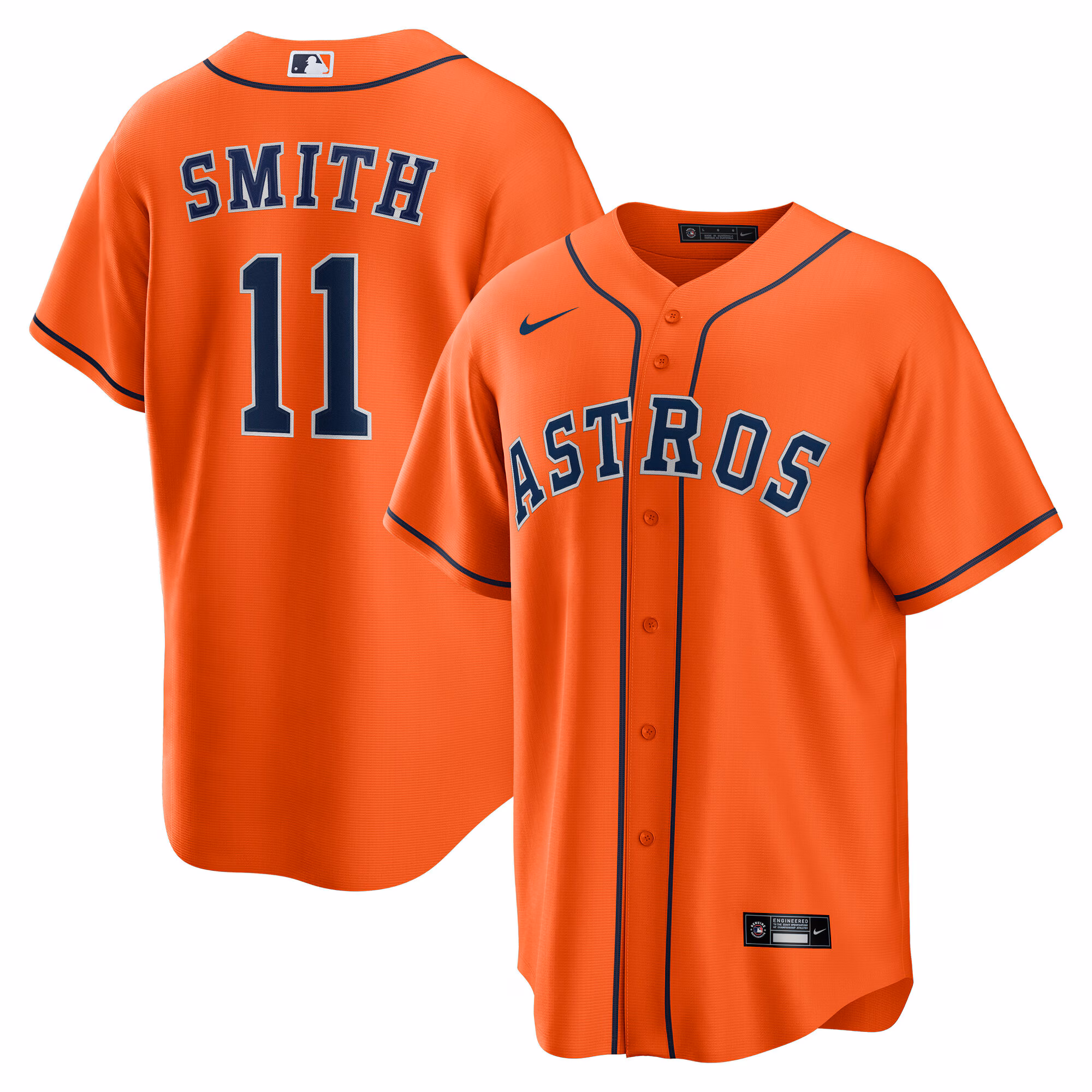 Houston Astros Cam Smith #11 Orange Alternate Replica Jersey