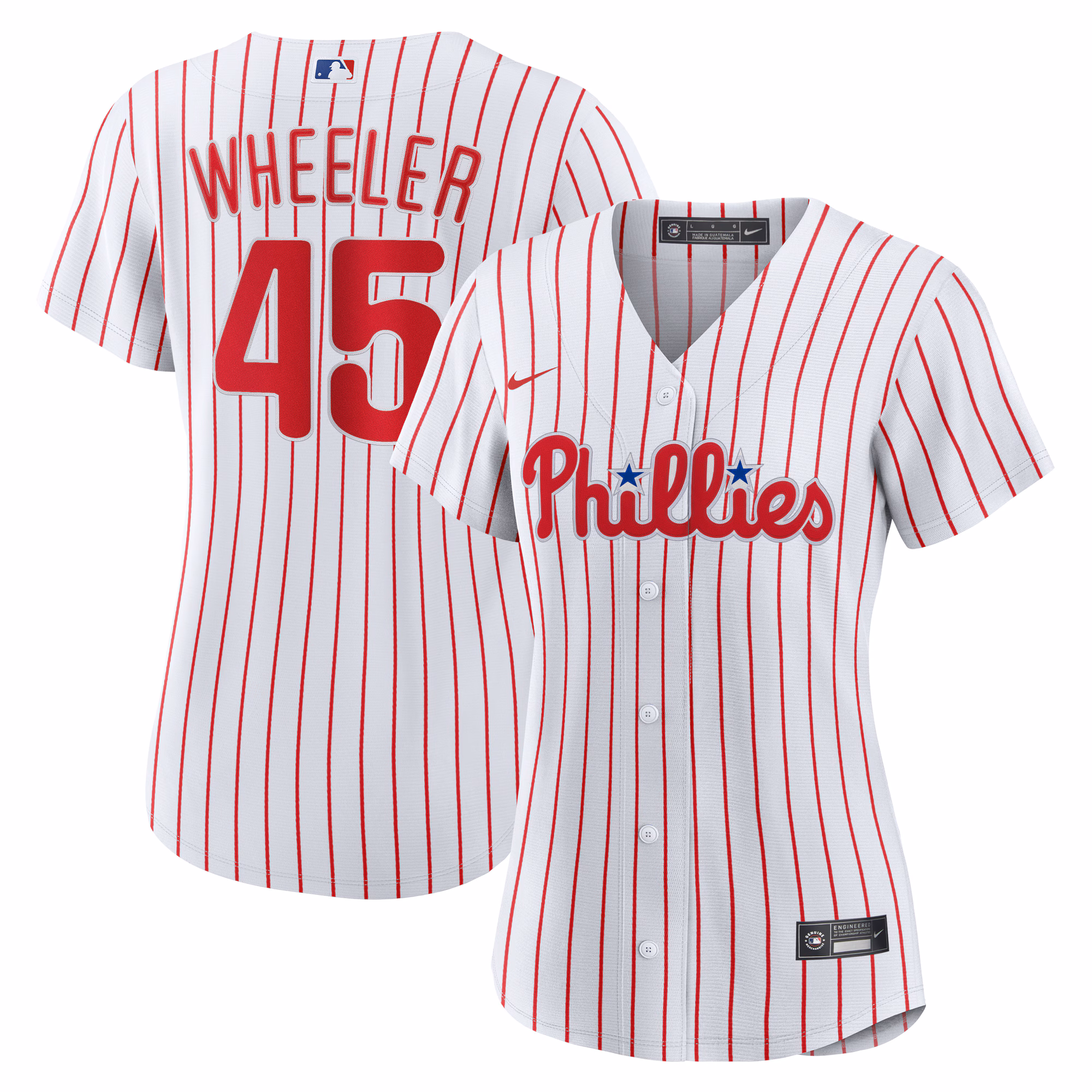 Women's Philadelphia Phillies Zack Wheeler #45 White Home Replica Jersey