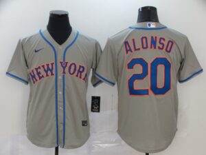 Men's New York Mets #20 Pete Alonso Gray Stitched Cool Base  Jersey