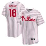 Men's Philadelphia Phillies #16 Brandon Marsh  White Jersey