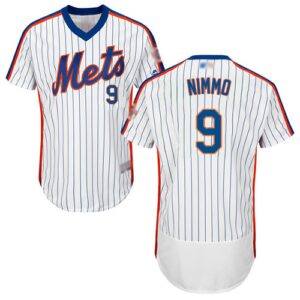 New York Mets #9 Brandon Nimmo White(Blue Strip) Flexbase Collection Alternate Stitched Jersey