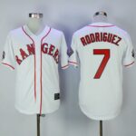 Texas Rangers #7 Ivan Rodriguez White Throwback Stitched Jersey
