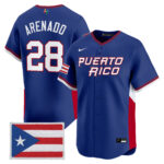 Nolan Arenado #28 Puerto Rico Baseball 2026 World Baseball Classic Vapor Premier Jersey - Royal