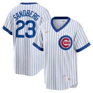 Men's Chicago Cubs Ryne Sandberg  White Home Cooperstown Collection Player Jersey