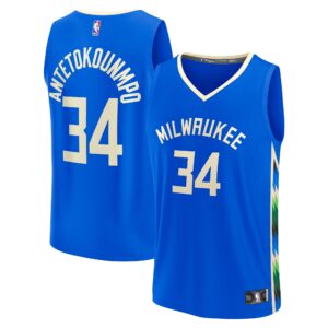 Giannis Antetokounmpo Milwaukee Bucks  2022/23 Fastbreak Jersey - City Edition - Royal