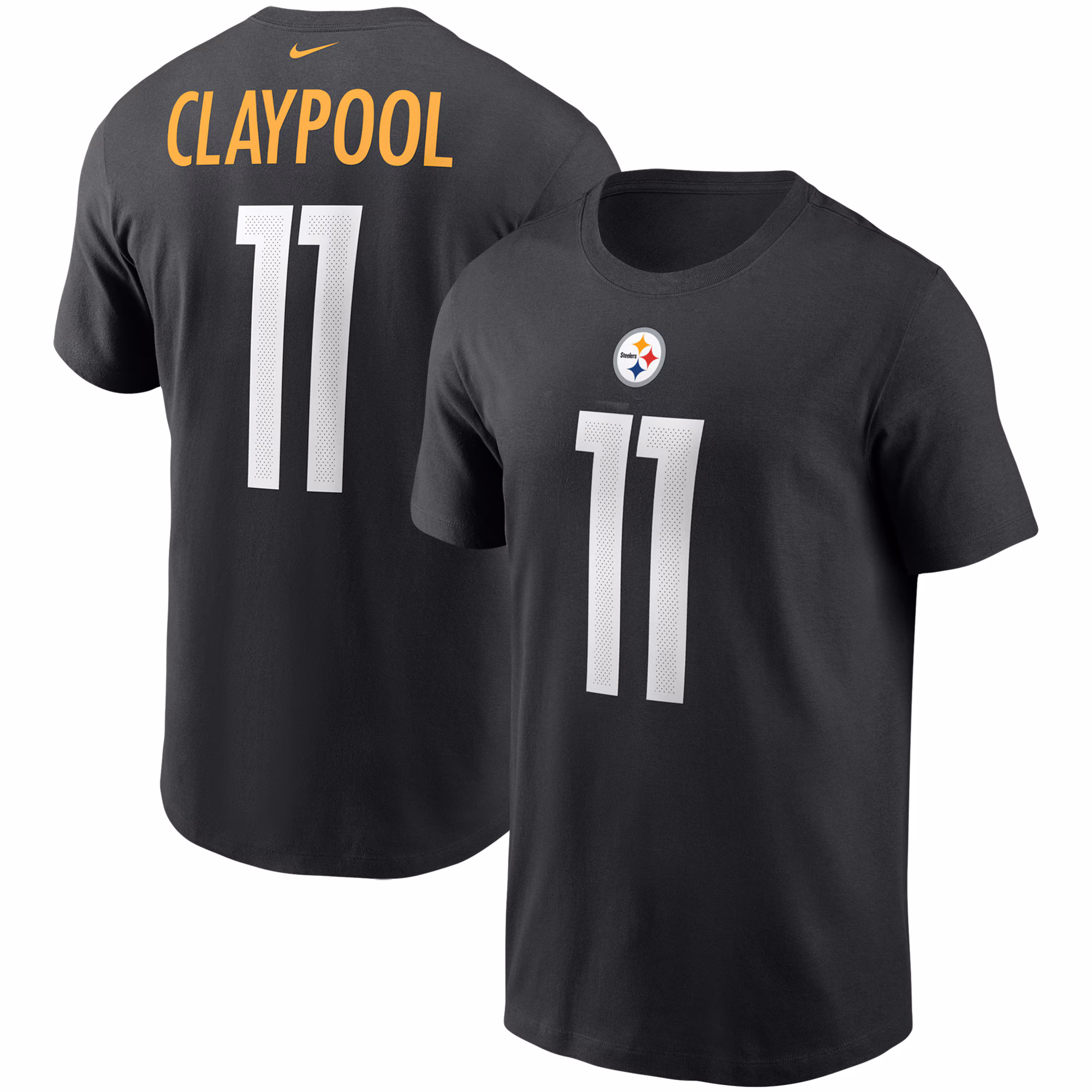 Men's Chase Claypool Black Pittsburgh Steelers Name & Number T-Shirt