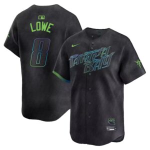 Men's Tampa Bay Rays #8 Brandon Lowe  Charcoal 2024 City Connect Limited Jersey