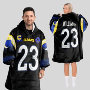 Adult K.W 23 Captain Los Angeles R Football Unisex Blanket Hoodie