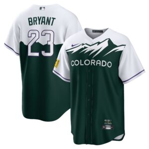 Men's Colorado Rockies Kris Bryant  White/Forest Green City Connect Replica Player Jersey