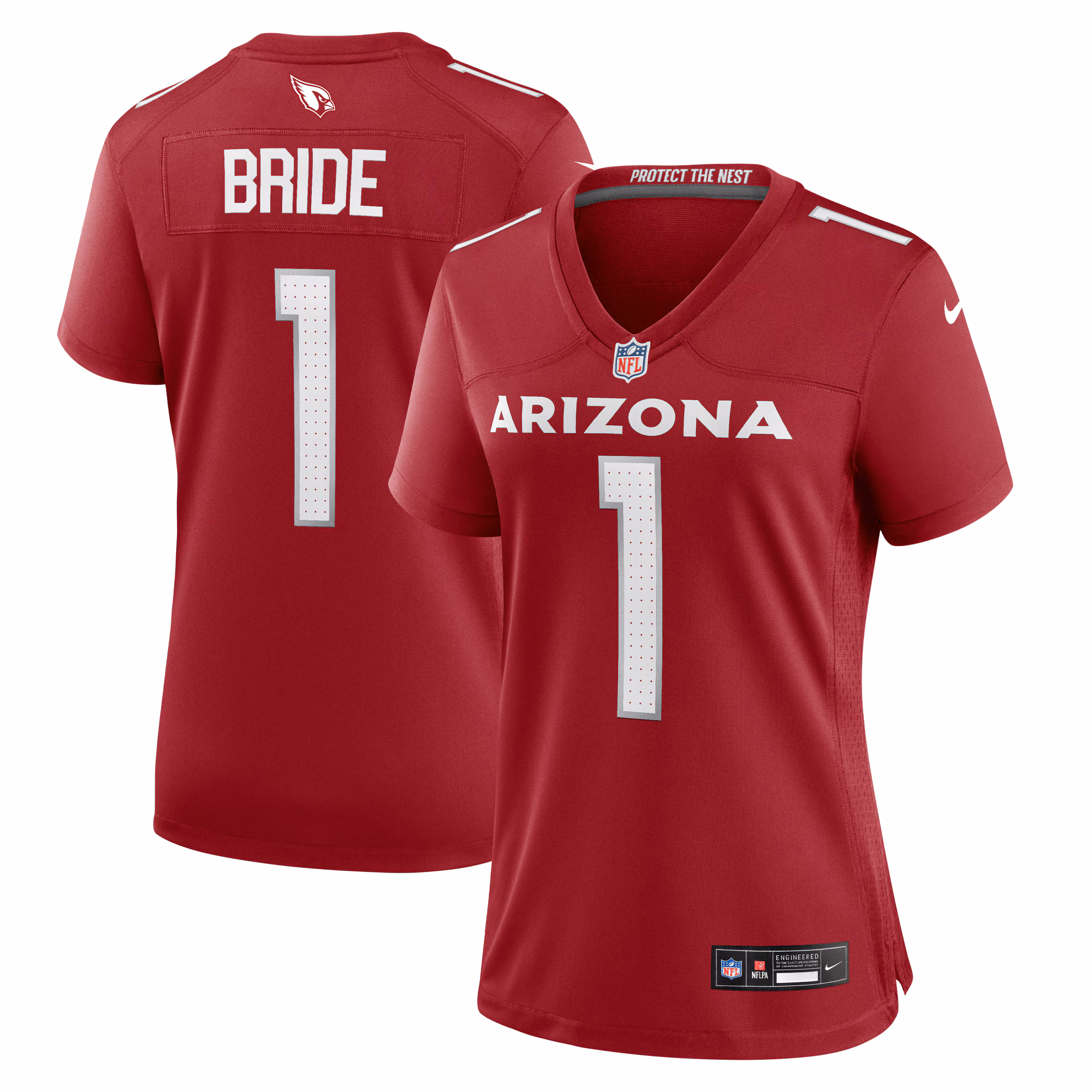 Number 1 Bride Arizona Cardinals Women's Game Jersey - Cardinal