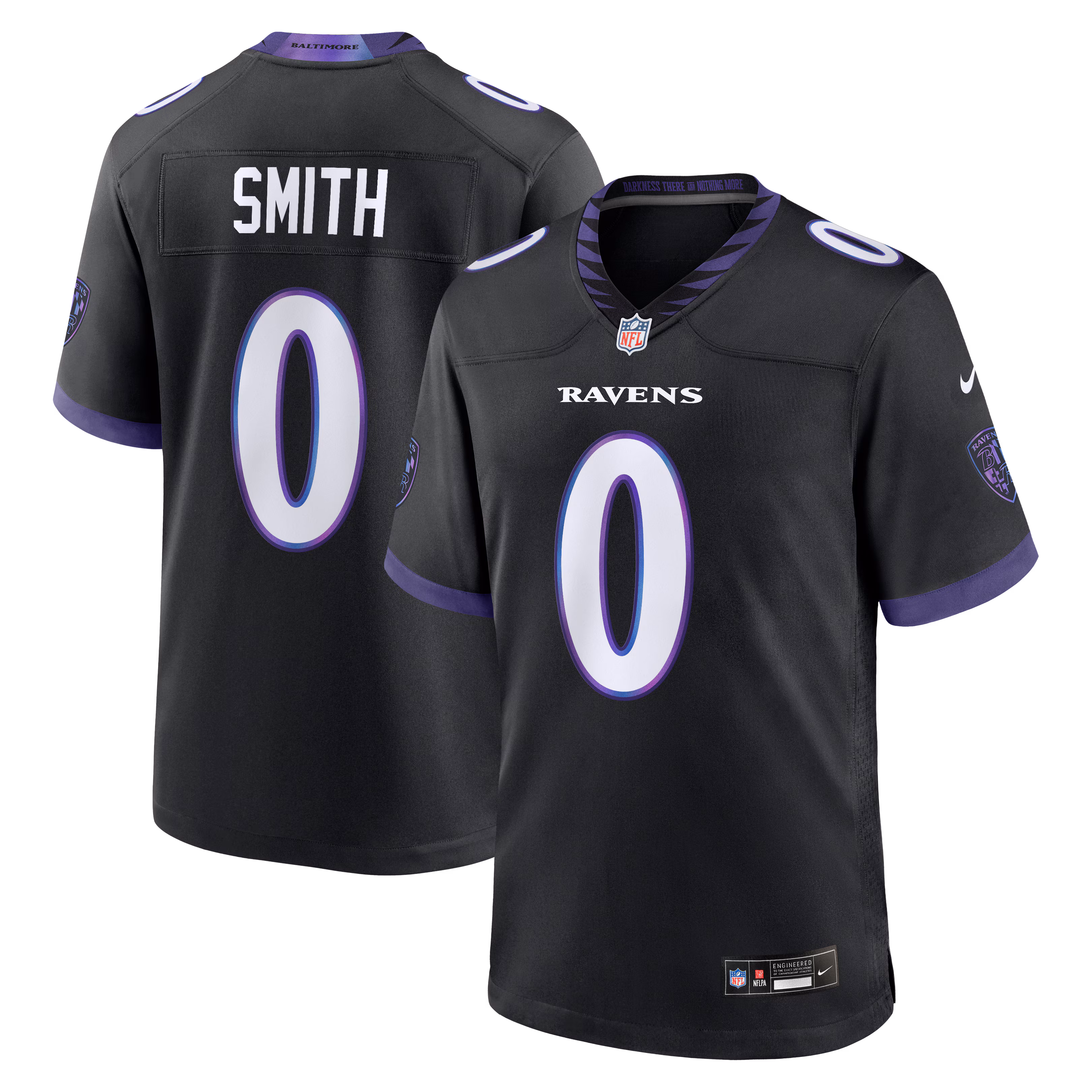 Men's Baltimore Ravens Roquan Smith #0 Black Alternate Game Jersey