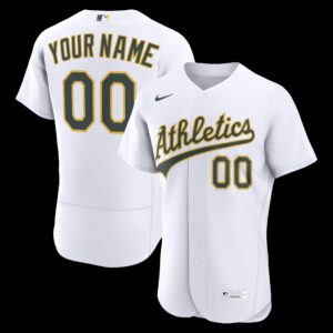 Athletics White Home Authentic Custom Jersey