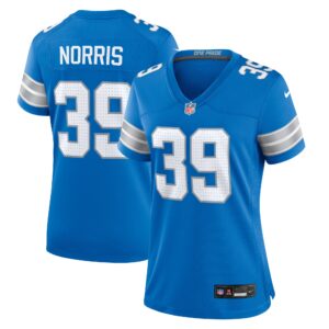 Morice Norris Detroit Lions Women's Game Jersey -  Blue