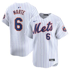 Men's New York Mets Starling Marte  White Home Limited Player Jersey