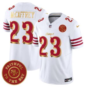 San Francisco 49ers Christian McCaffrey # 23 SF "Rivalries" Vapor Limited Jersey - Faithful To The Bay Patch - All Stitched
