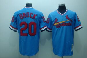 Mitchell And Ness St. Louis Cardinals #20 Lou Brock Stitched Blue Throwback Jersey