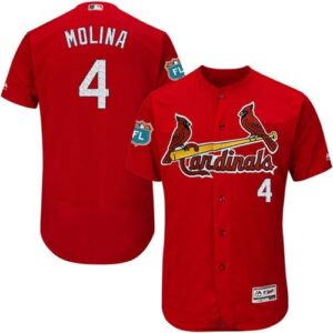 St. Louis Cardinals #4 Yadier Molina Red Flexbase Collection Stitched Jersey