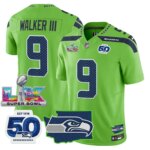 Walker III #9 Seattle Seahawks Super Bowl LX Patch Game Jersey - All Stitched
