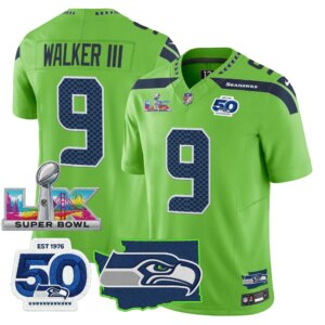 Walker III #9 Seattle Seahawks Super Bowl LX Patch Game Jersey - All Stitched
