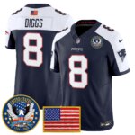 Stefon Diggs #8 New England Patriots United States 250th Anniversary Patch Vapor Limited Jersey - All Stitched