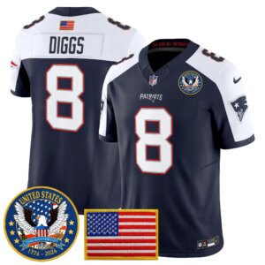 Stefon Diggs #8 New England Patriots United States 250th Anniversary Patch Vapor Limited Jersey - All Stitched