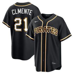 Roberto Clemente #21 Pittsburgh Pirates Fashion Replica Black Out Jersey - Black