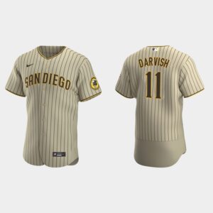 Men's Yu Darvish #11 San Diego Padres Sand Brown  Alternate Jersey
