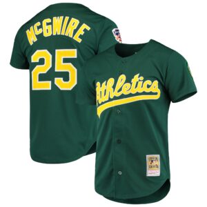 Athletics Mark McGwire Mitchell & Ness Green 1997 Cooperstown Collection Authentic Jersey