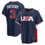 Roman Anthony #3 USA Baseball 2026 World Baseball Classic Home Stadium Jersey - Navy