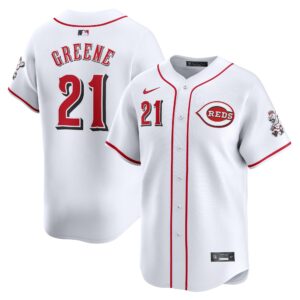 Men's Cincinnati Reds Hunter Greene  White Home Limited Player Jersey