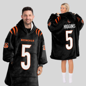 Adult 5 Cincinnati Football Unisex Blanket Hoodie