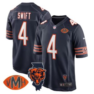 D'Andre Swift #4 Chicago Bears CHI Honor Virginia Halas McCaskey Jersey - All Stitched