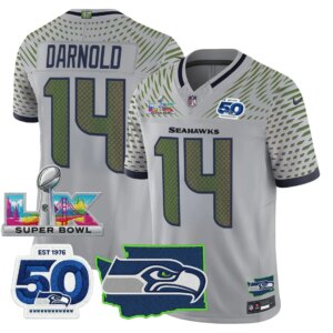 Sam Darnold #14 Seattle Seahawks Super Bowl LX Patch Game Jersey - All Stitched