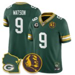 Christian Watson #9 Green Bay Packers GB Vapor Limited Jersey - John Madden Patch - All Stitched
