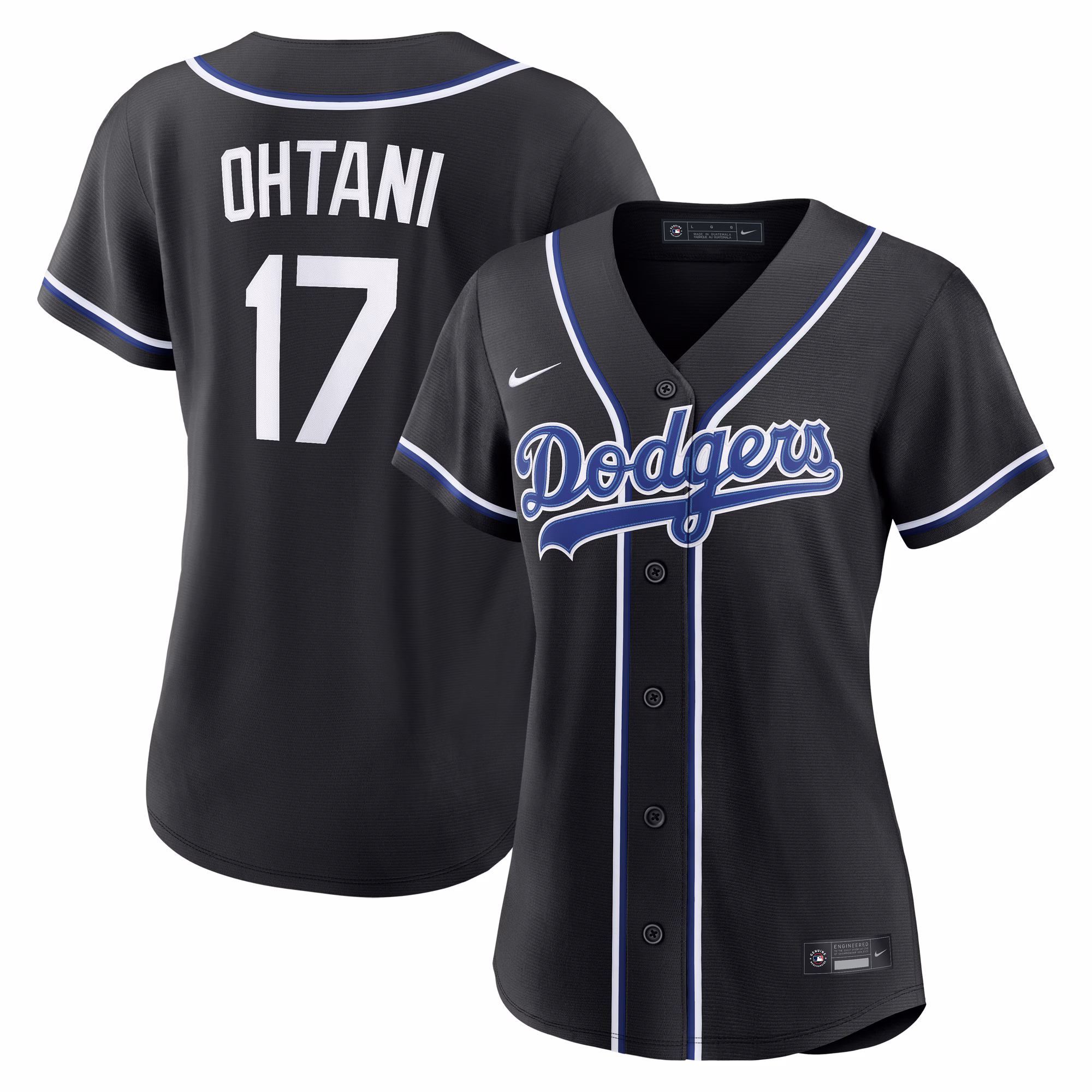 Women's Los Angeles Dodgers Shohei Ohtani #17 Fashion Replica Black Out Player Jersey