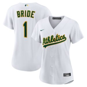 Women's Athletics  White #1 Bride Home Replica Jersey