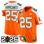 Hurricanes #25 Miami Hurricanes MIA 2026 CFP Final & Florida Patch Vapor Limited Jersey - All Stitched