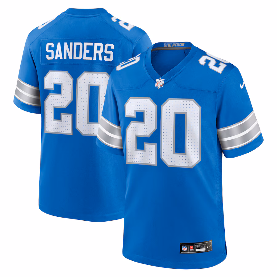 Men's Barry Sanders #20 Blue Detroit Lions Retired Player Game Jersey