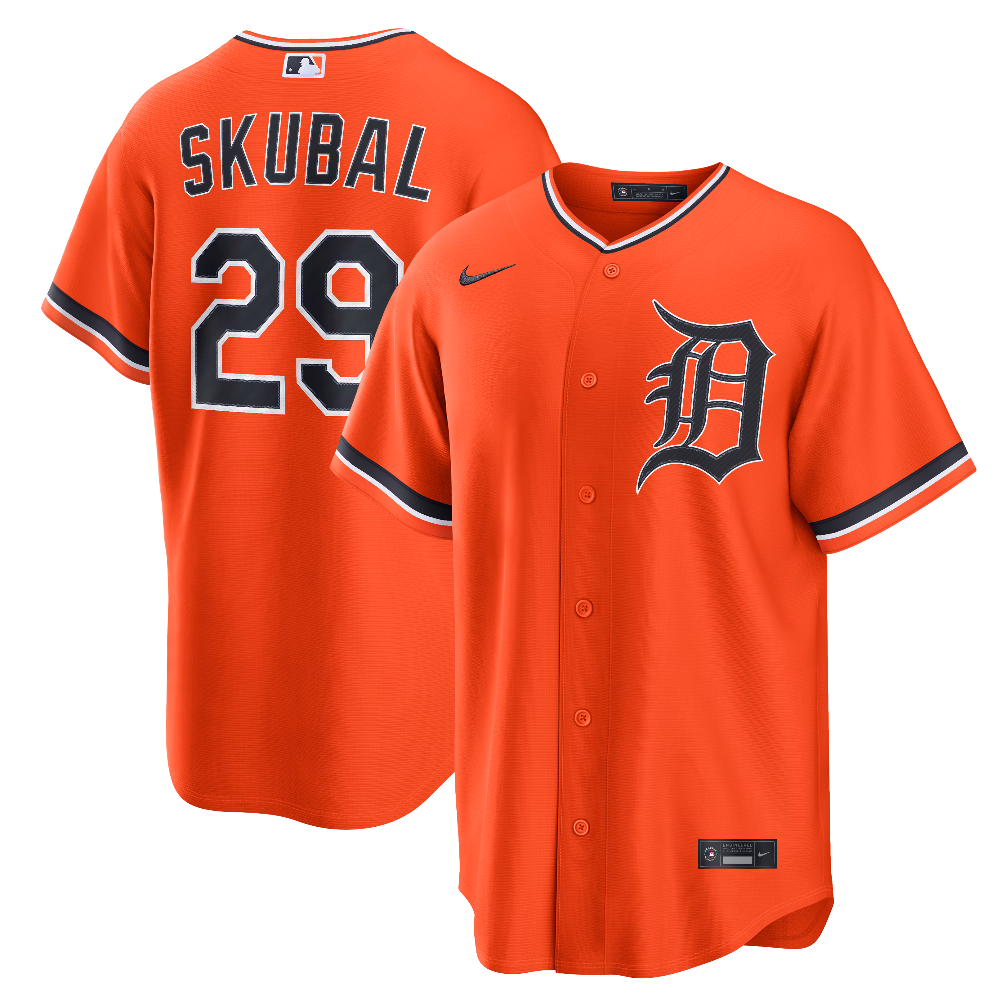 Tarik Skubal  #29 Detroit Tigers Alternate Replica Jersey - Orange